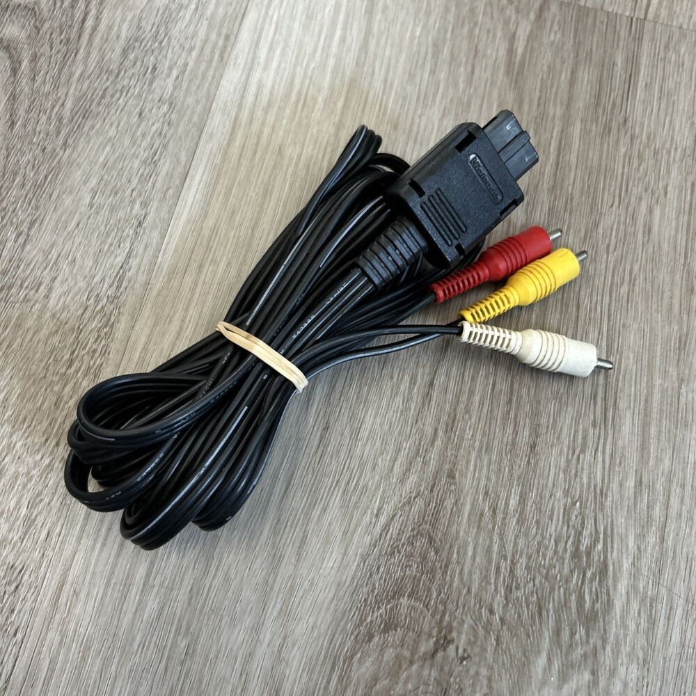 Official Super Nintendo SNES Gamecube N64 AV Video Cable RCA Black OEM Works